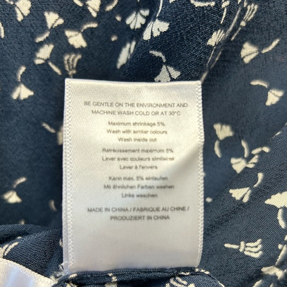 Ganni Dark Blue Floral Wrap Blouse - Picture 5 of 5